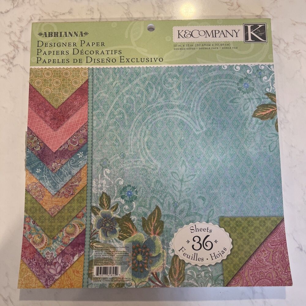 K&Company “Abrianna” Specialty Paper Pad 12" x 12" Double 28 Sheets, Retired